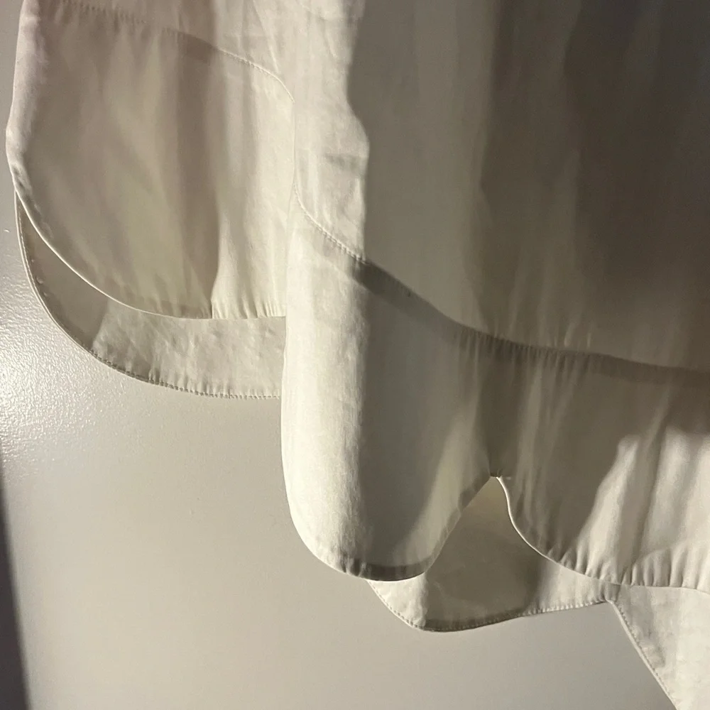 Kit and Ace Cream Blouse with Scalloped Hem
